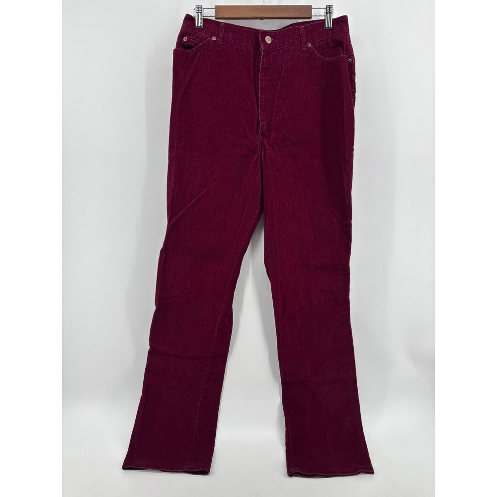CHIC H.I.S Corduroy Pants Womens 18 Purple Vintage 5-Pocket Flat Front Regular